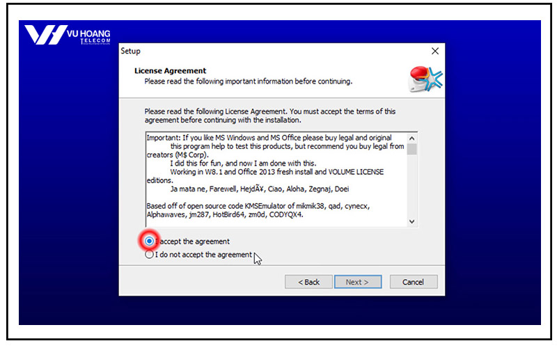 Cài đặt công cụ kích hoạt Excel 2019 Minh họa quá trình cài đặt công cụ crack Office 2019