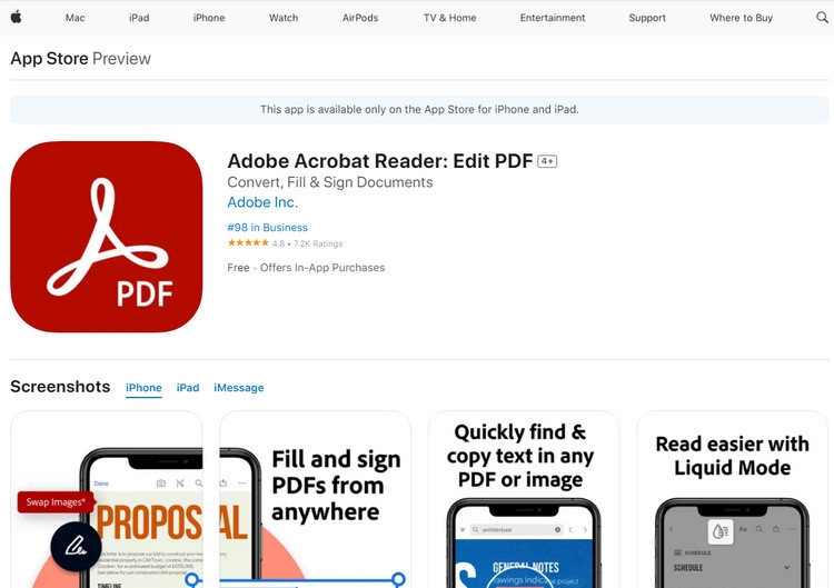 Mở file PDF trên iPhone hoặc iPad bằng Adobe Reader