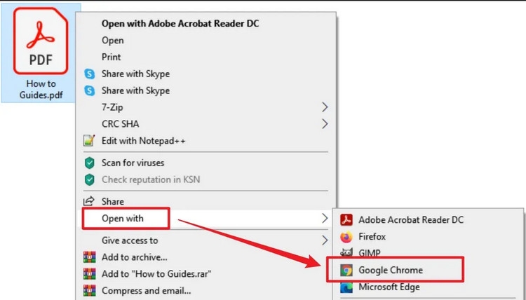 Cách mở file PDF trên máy tính bằng trình duyệt Chrome