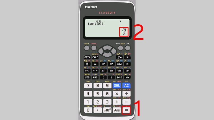 Hiển thị kết quả của phép tính cot theo công thức phụ nhau