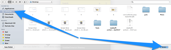 Chọn thư mục lưu trữ cho ứng dụng Android đã chuyển đổi bởi Twerk để sử dụng trên trình duyệt Android trên máy tính