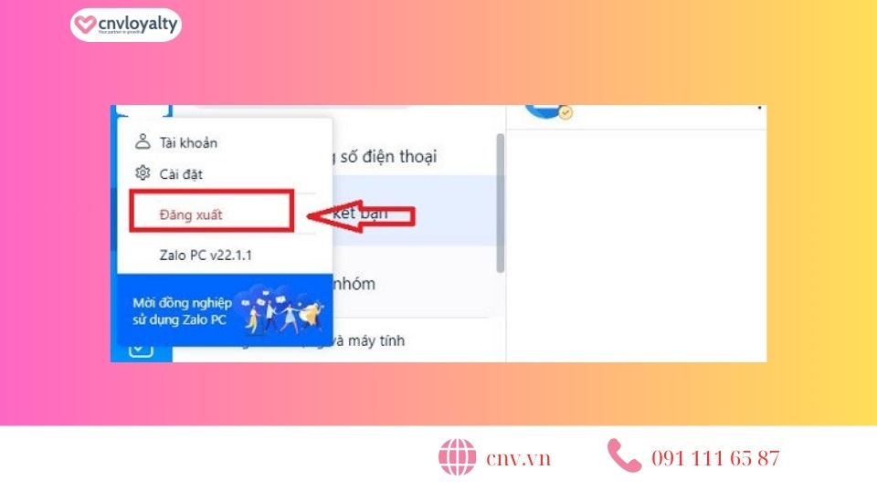 Hướng dẫn đăng xuất và đăng nhập lại Zalo PC khi không tải được file