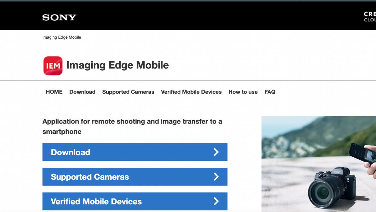 Dùng trang web để kết nối máy ảnh Sony với máy tính