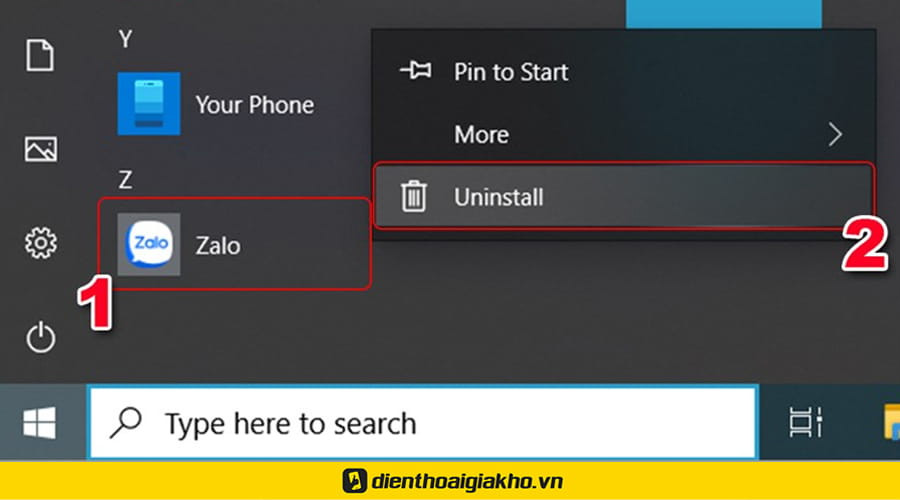 Gỡ và cài đặt lại ứng dụng Zalo PC