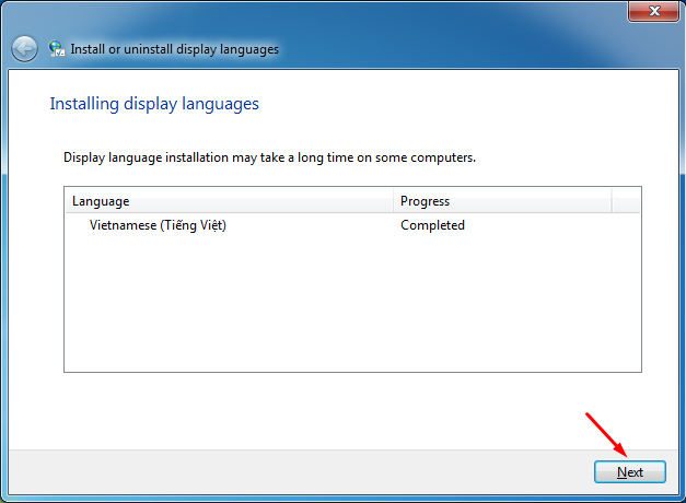 Nhấn Next > Finish