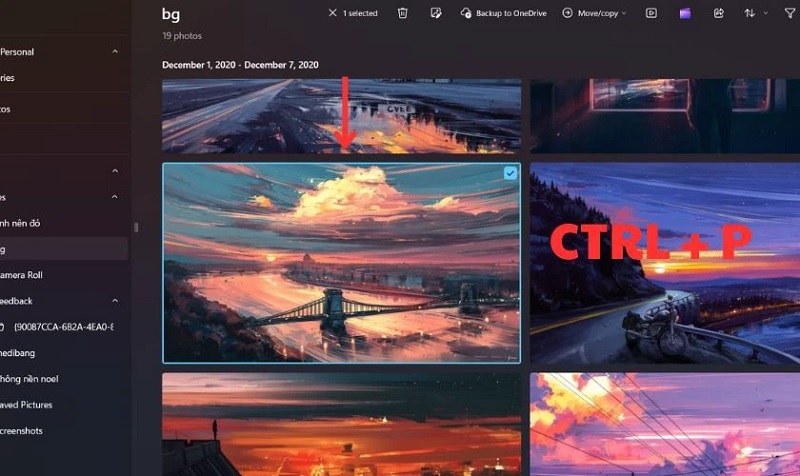 Hộp thoại in ảnh trong ứng dụng Photos Nhấn tổ hợp phím tắt Ctrl + P