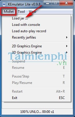 Chọn Load jar... trong Kemulator