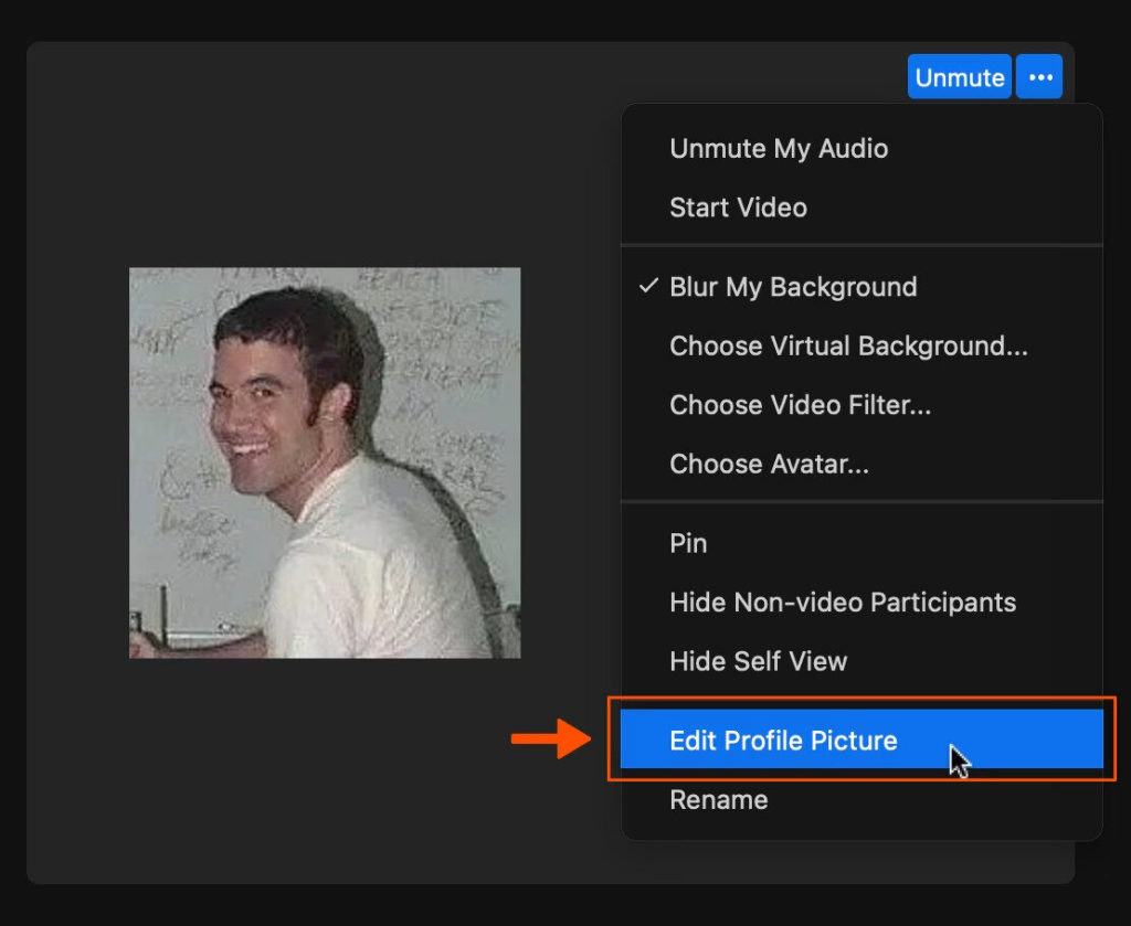 Menu cài đặt hiển thị trong cuộc họp trên máy tính
