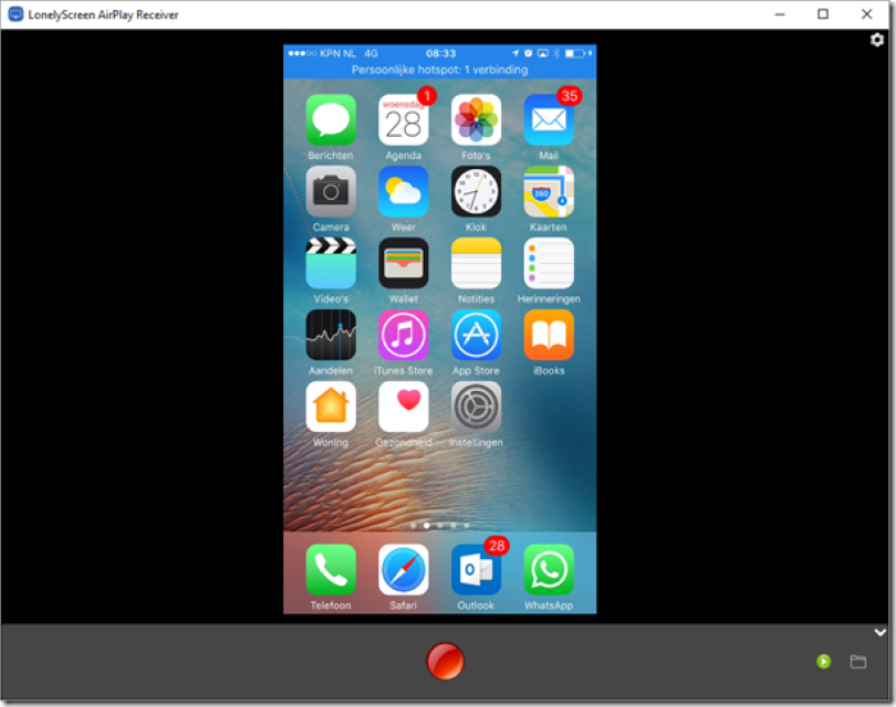 Kết nối iPhone 7 với máy tính bằng LonelyScreen để phản chiếu màn hình