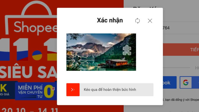 Kéo hình ảnh để xác nhận