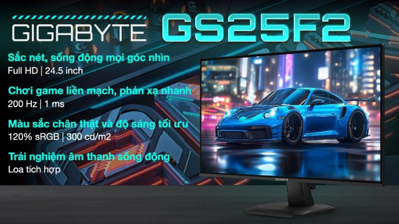 Màn hình GIGABYTE Gaming GS25F2 24.5 inch Full HD Super Speed IPS với màu sắc sống động