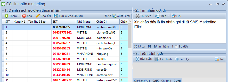Tính năng gửi tin nhắn marketing và chăm sóc khách hàng qua phần mềm quản lý Android