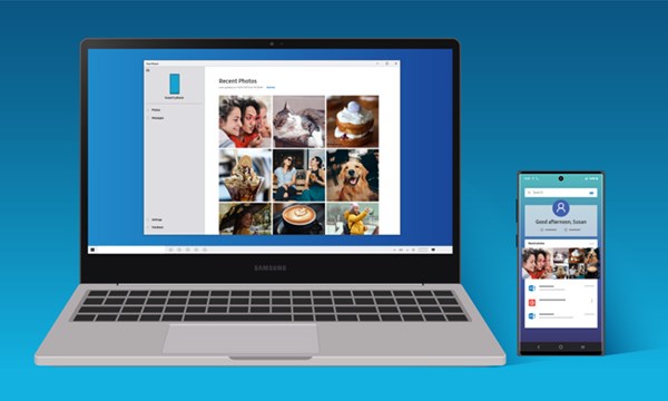 Giao diện tổng quan ứng dụng nhắn tin trên máy tính Phone Link