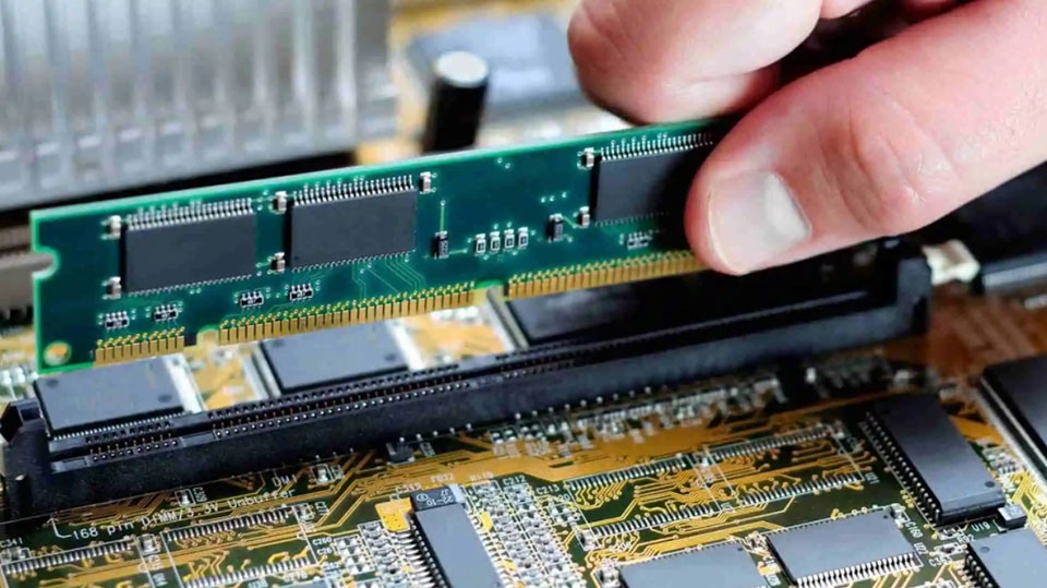 Tháo thanh RAM khỏi bo mạch chủ để vệ sinh