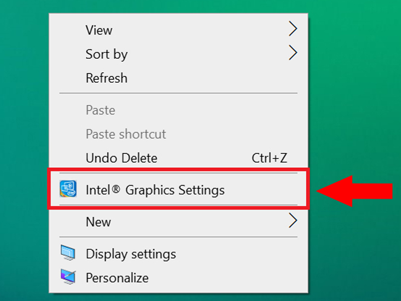 Chọn Intel Graphics Settings