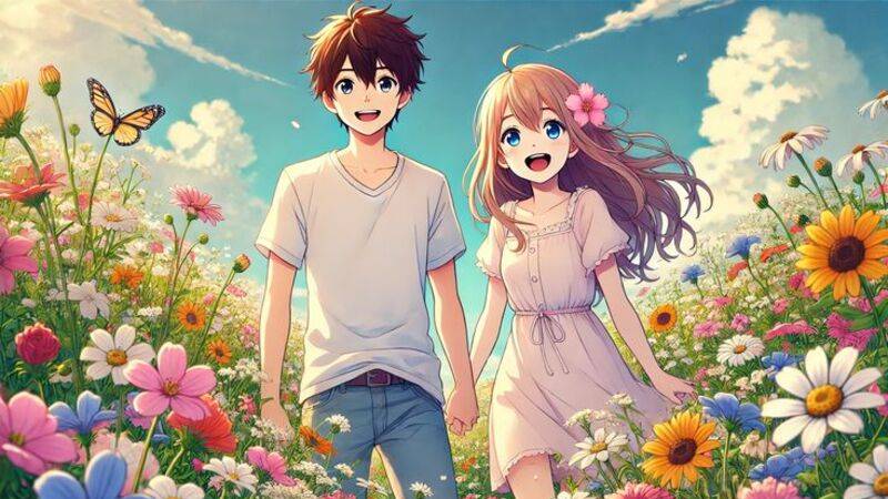 Ảnh nền máy tính hoạt hình các cặp đôi dễ thương 4