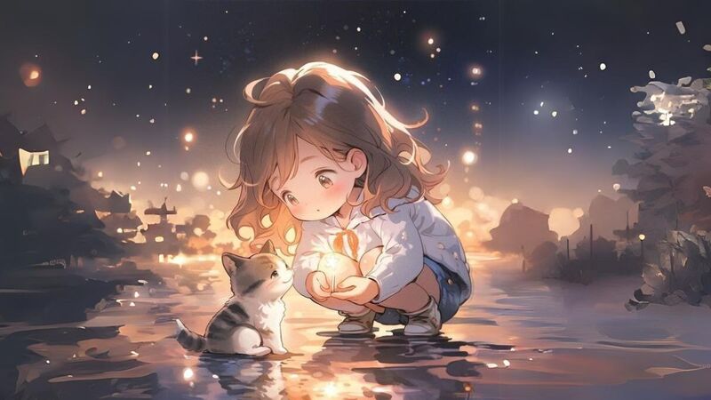 Ảnh nền máy tính hoạt hình chibi dễ thương 4